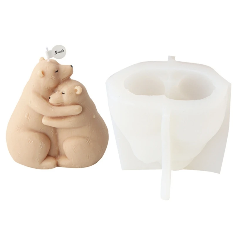 Hug Foxes Mold Bear Scented Candles Silicone Mold Resin Molds DIY Keychain Molds