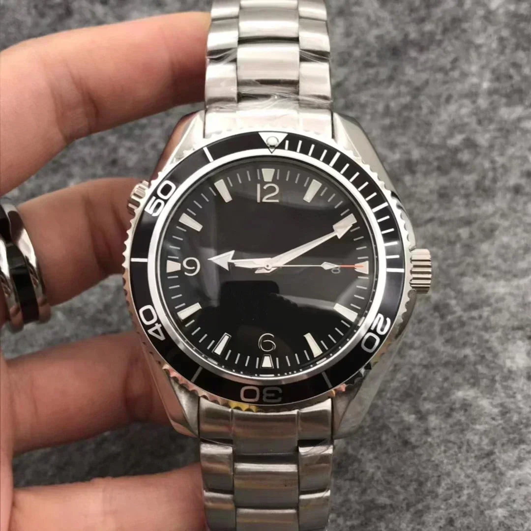 2025 Luxus männer Automatische Mechanische Uhr Ozean Stahl Gehäuse 600 Schwarz Blau Keramik 007 Retro Herren Uhren Relogio Masculino
