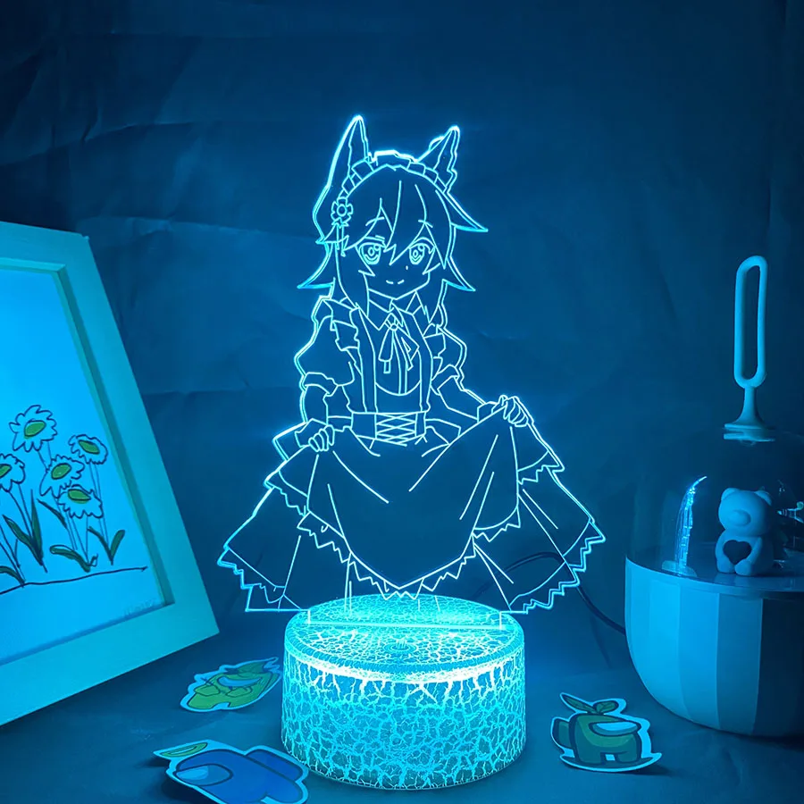 The Helpful Fox Senko San 3D LED Neon Anime Nightlight Birthday Gift for Friend Otaku Bedroom Decor Manga No Senko San Lava Lamp