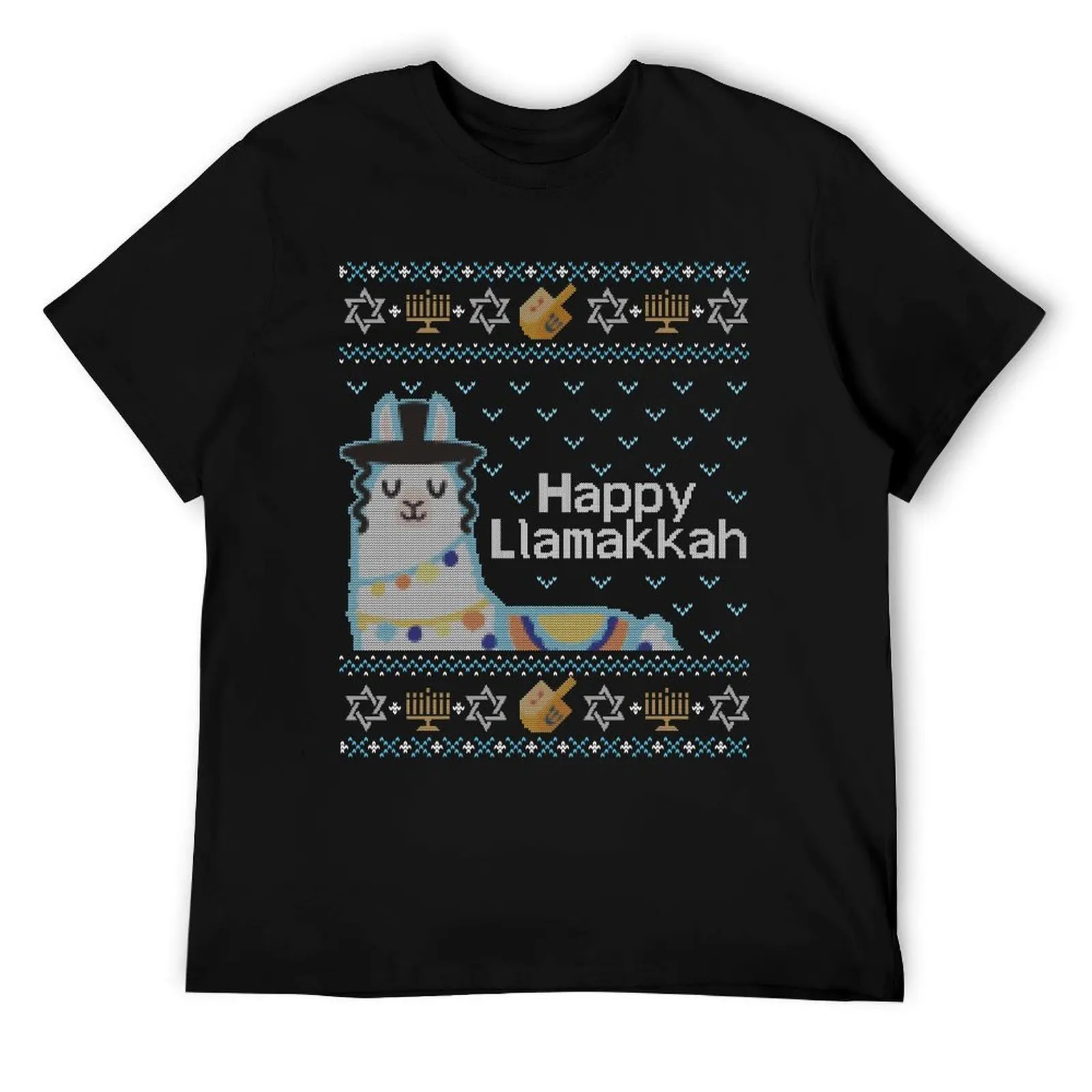 

Funny Ugly Hanukkah Sweater, Llama Llamakkah T-Shirt man t shirts graphic t shirts for man cotton T-Shirt