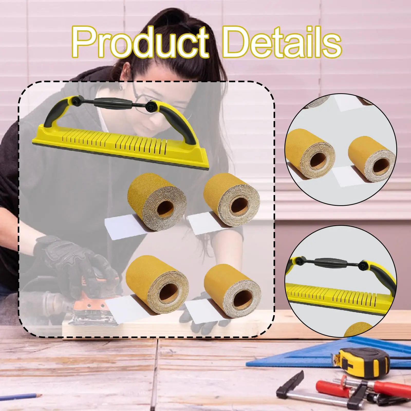 كتلة ملف الصنفرة اليدوية المحمولة ذاتية اللصق لتلميع الأثاث