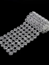 1 yard 6 file di girasole brillante diamante strass nastro rotolo di nastro, utilizzato per la decorazione di artigianato artistico auto fai da te festa di nozze