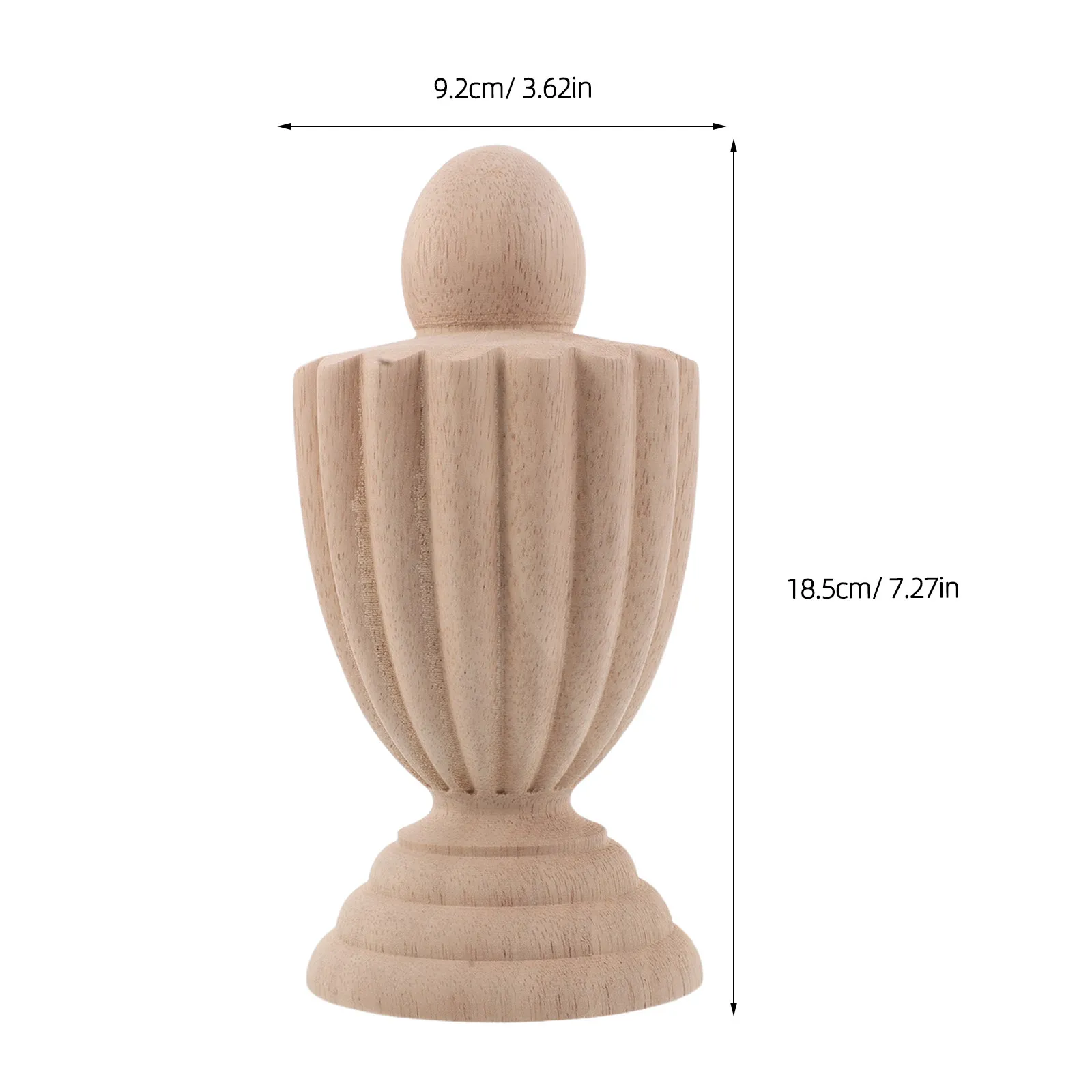 Unfinished Wood Stair Post Finials European Style Decorative Bed Frame Railings Curtain Rod Flagpole DIY Craft Tops