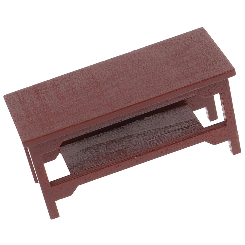 Mini muebles de casa de muñecas en miniatura, mesa de té de madera para sala de estar, muebles de decoración, juguete de juego de simulación para niños, 1:12