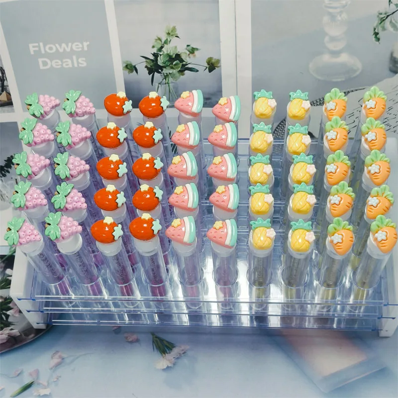 50pcs Reusable Fruits Eyelash Brush Tube for Eyelash Extension Replaceable Mascara Wands Eyebrow Brush Applicator Dust-proof