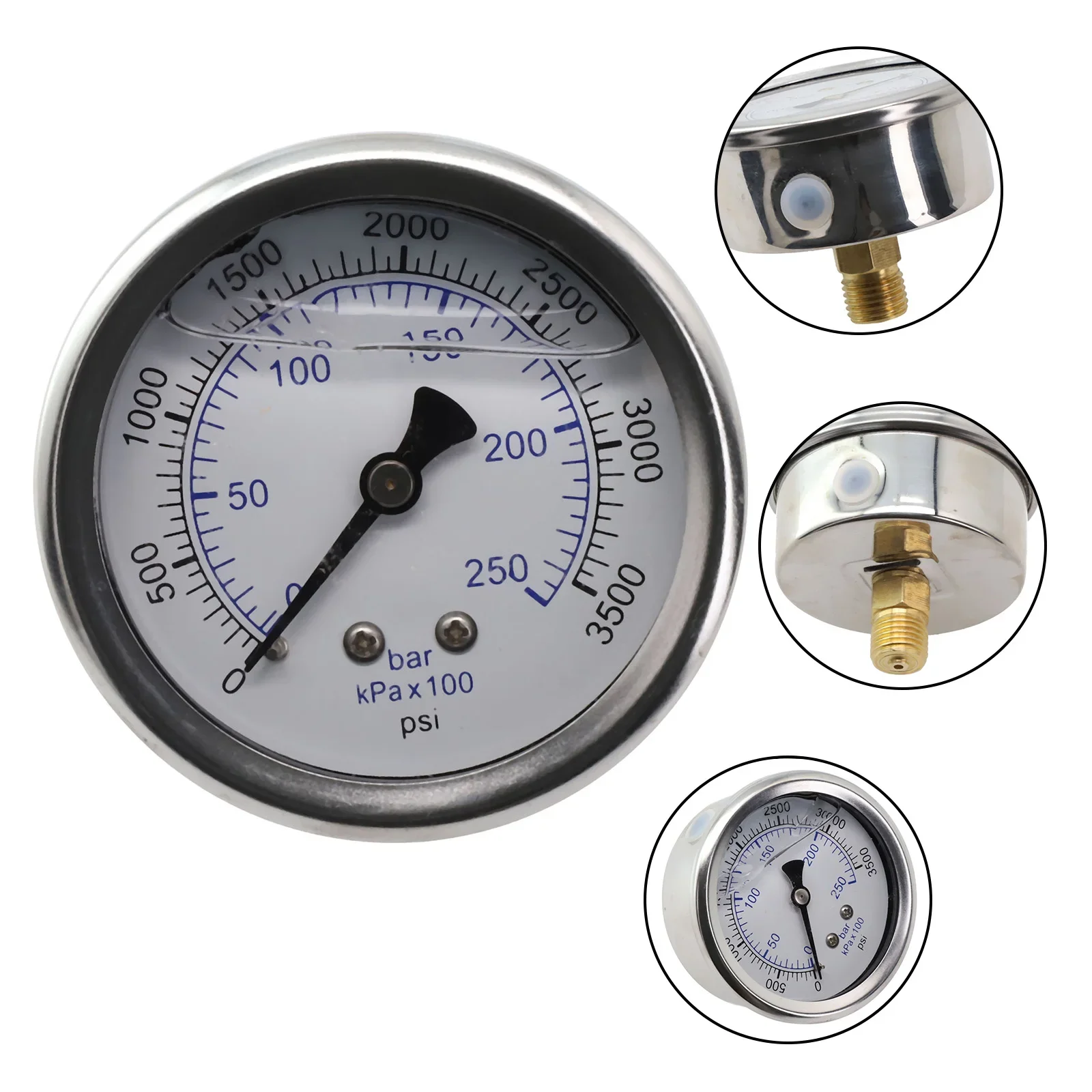 Meter Detector Pressure Gauge 3500 Psi 5.5KW Alloy High Precision 0-250 Bar M14x1.5 Pressure Gauge Pressure Washer