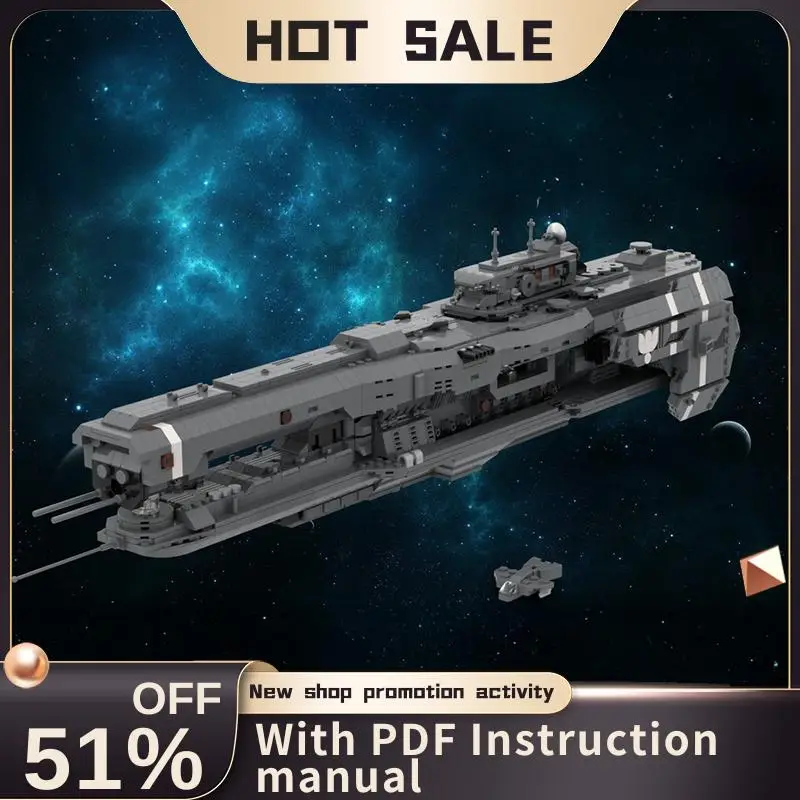 

New 2860Pcs Popular Space Technology Series Moc Heavy Frigate Model Building Blocks Diy Creative Ideas Bricks Toy Birthday Gift