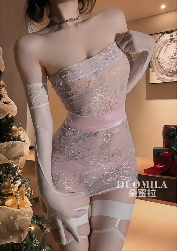 

Сексуальное женское белье без бретелек с вышивкой и принтом, комплект кимоно, сексуальное женское белье и облегающее бедра, очаровательное платье 22LY