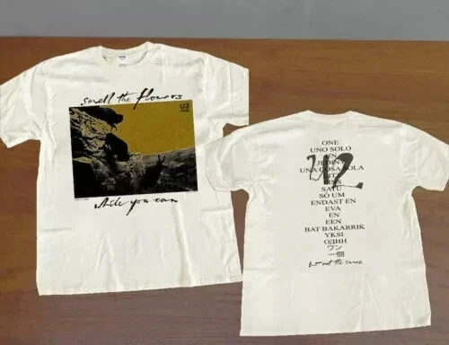 U2 Tour T-shirt One Smell The Flowers 1992 Tour Rock Fans Unisex High Quality Summer Cotton Top shirts