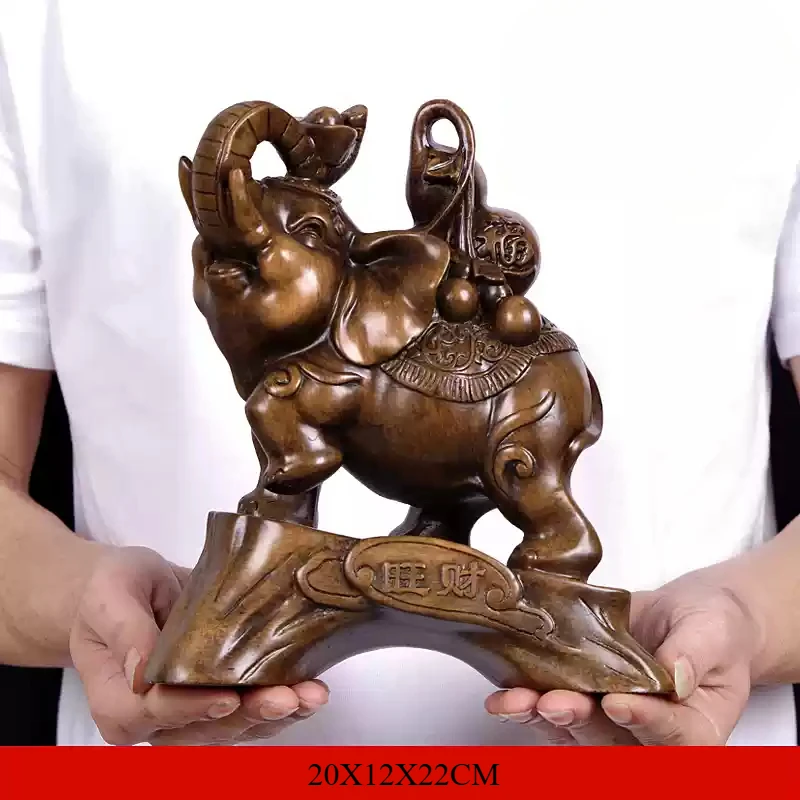 Elephant ornament Resin handicrafts Feng Shui ornaments for attracting wealth Home decor accessories Wine cabinet decoration