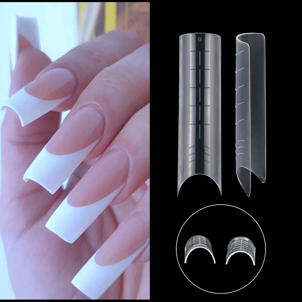 

120Pcs Upper Forms UV Gel Extension C Curve Tips Acrylic Mould Nail Form Guide Long Square Nail Art Tools