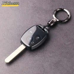 Key Fob Cover with Keyring for Honda 2003-2012 Accord 2006-2013 Civic 2005-2006 CR-V Pilot Fit Odyssey Ridgeline Smart Key