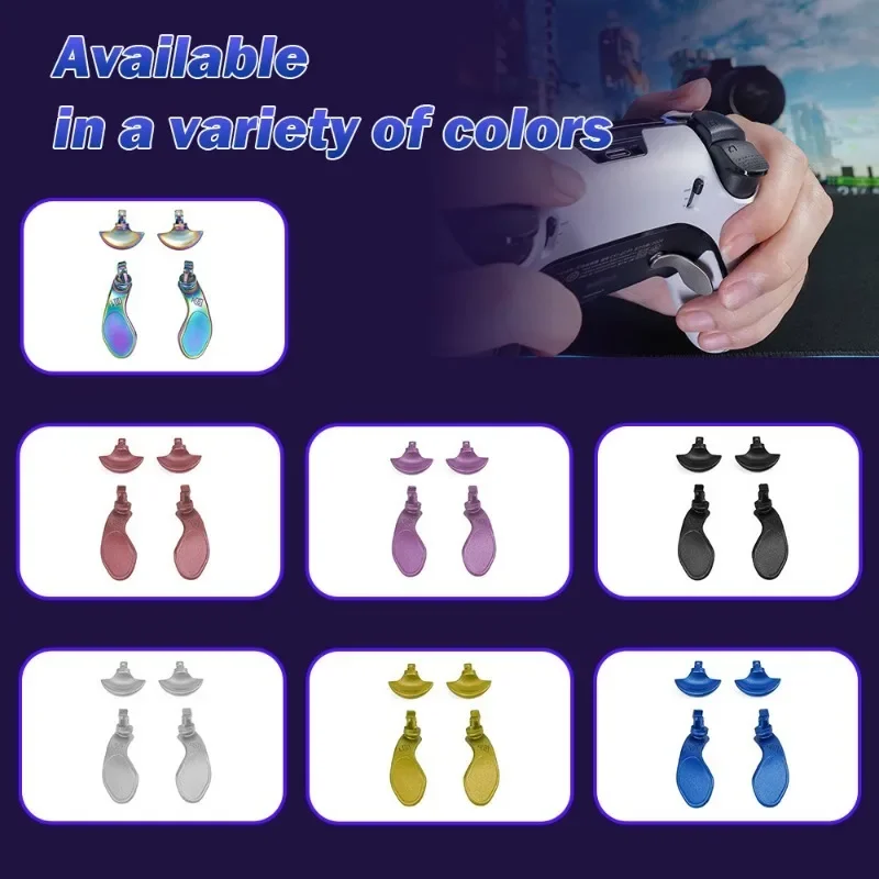 4 in 1 Multi Color Handle Metal Back key For PS5 Edge Elite Game Controller Metal Paddles Trigger Lock Replace Parts Accessories