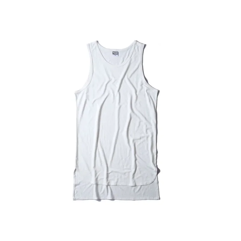 MRMT 2026 Brand New Mens Tank Tops Loose Hem Cotton For Male Tide Personality Men Vest Sleeveless Extended Square Hem Man Top