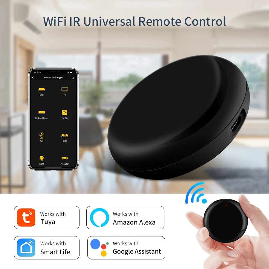 Tuya WiFi IR Remote Control Smart Home Remote Universal Infrared Controller For Air Conditioner Work With Alexa Google Home