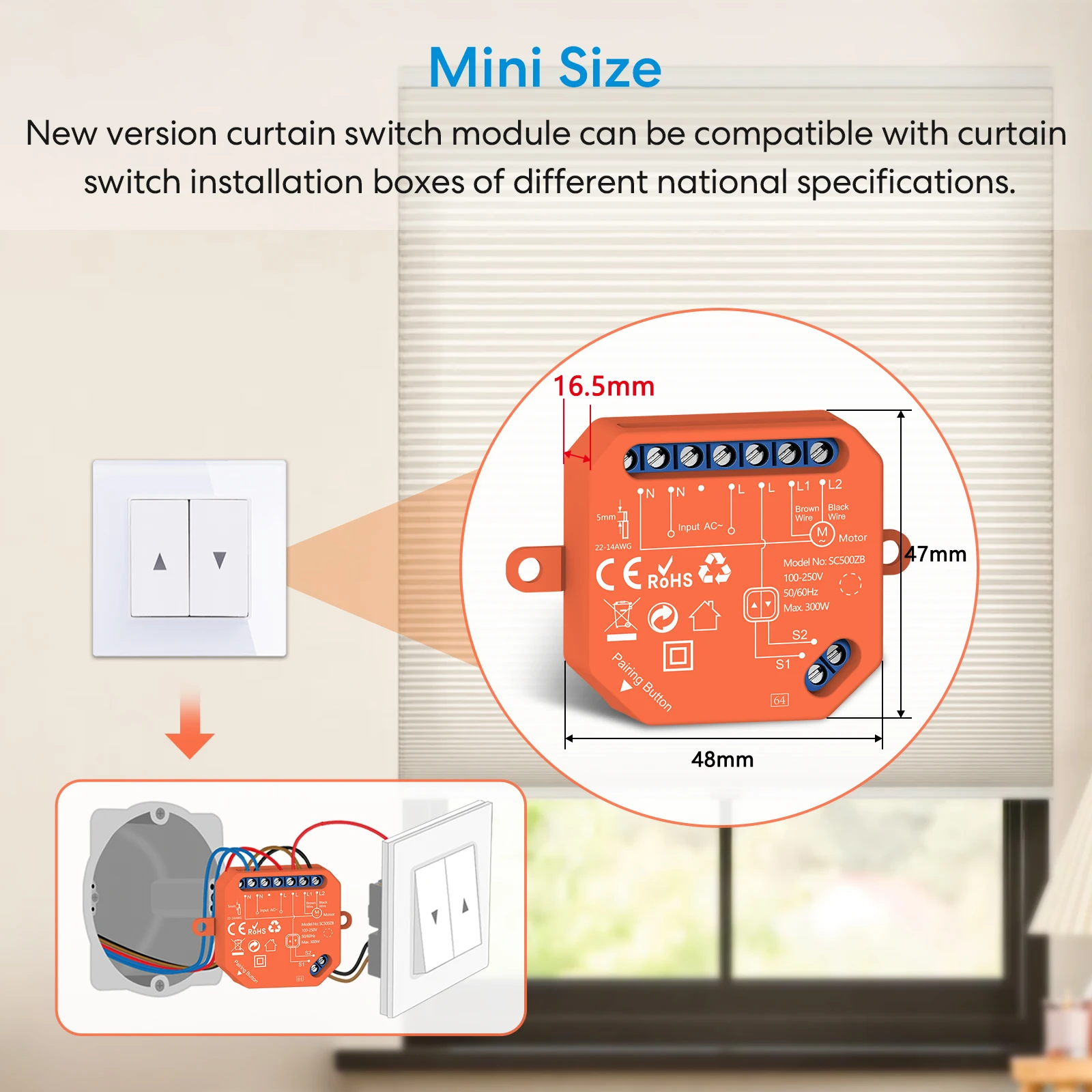 ZigBee-Roller Shutter Blinds Switch, Módulo de Relé, Tuya, Vida inteligente, Porcentagem, Progresso, Controle do temporizador, Google Assistant,