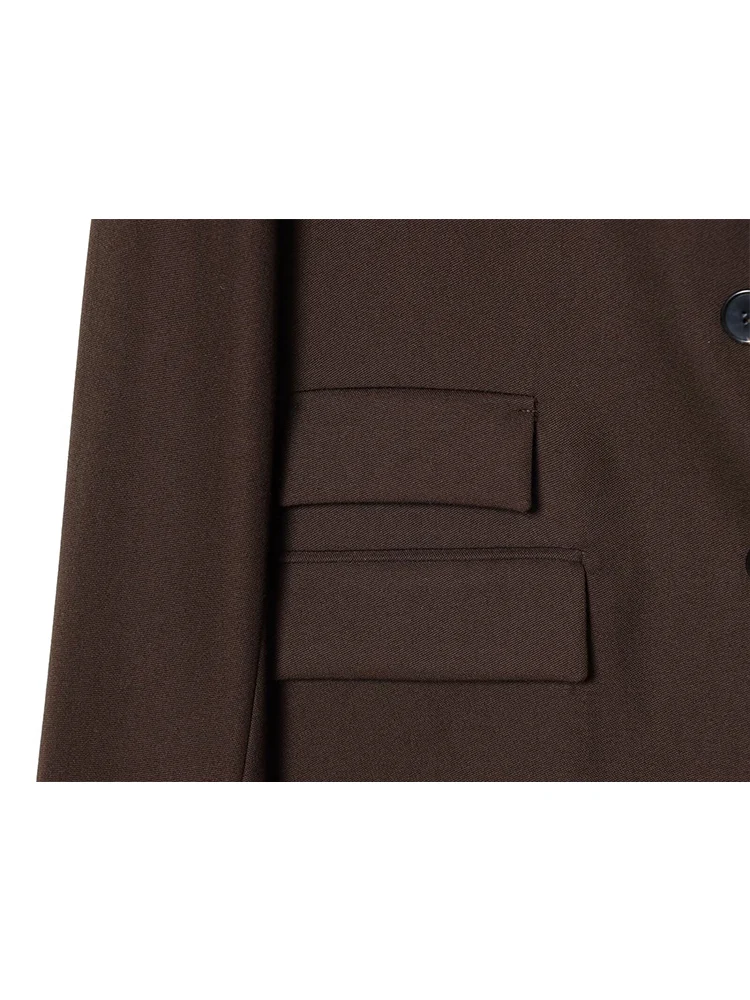 Tfmln 2026 novo conjunto de saia feminina sólido terno casaco bolsos decoração chique high street split midi saia elegante conjunto de duas peças