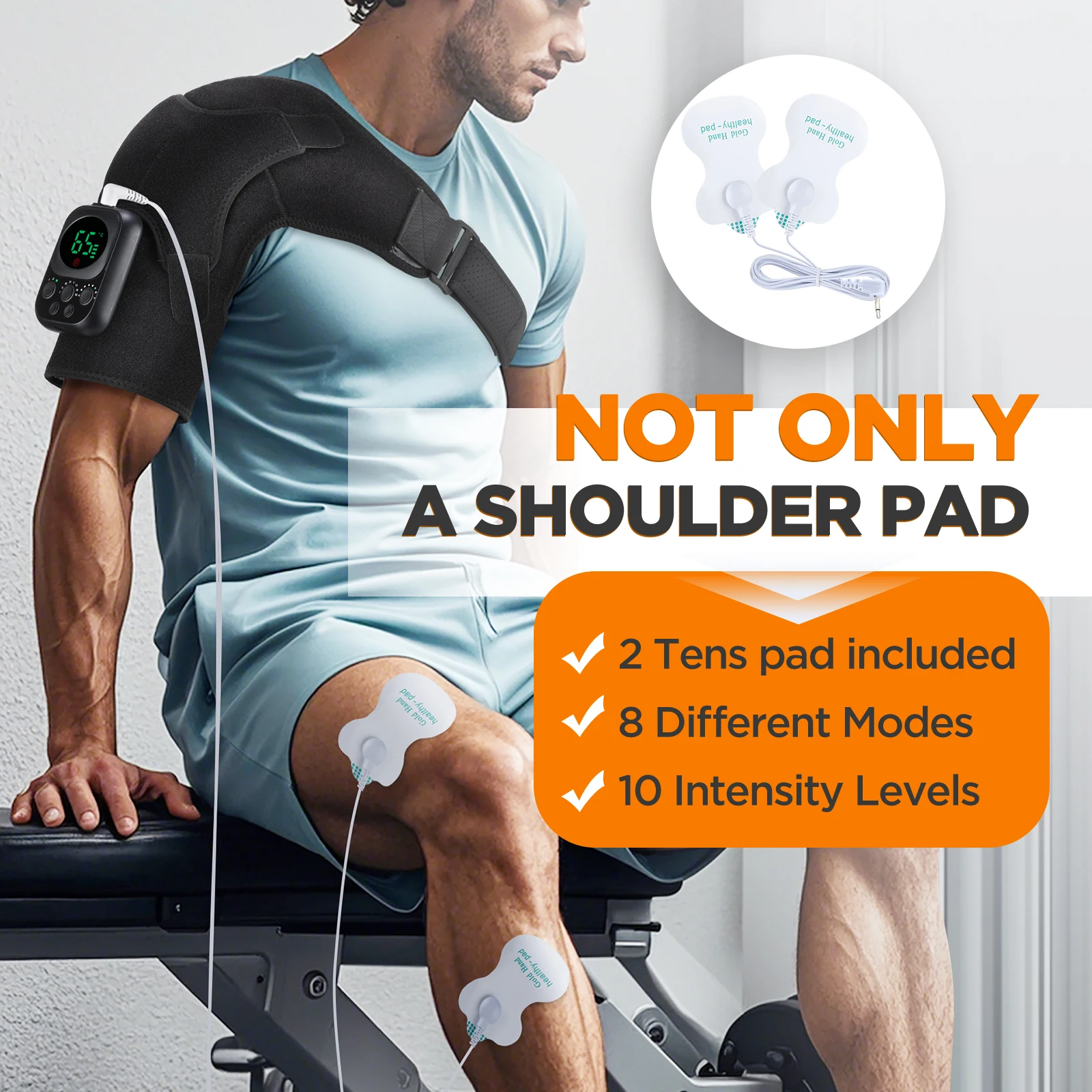 APP Control Unisex Wireless Heating Shoulder Brace Belt Adjustable 3-Speed Vibration Massage Support Wrap view 4