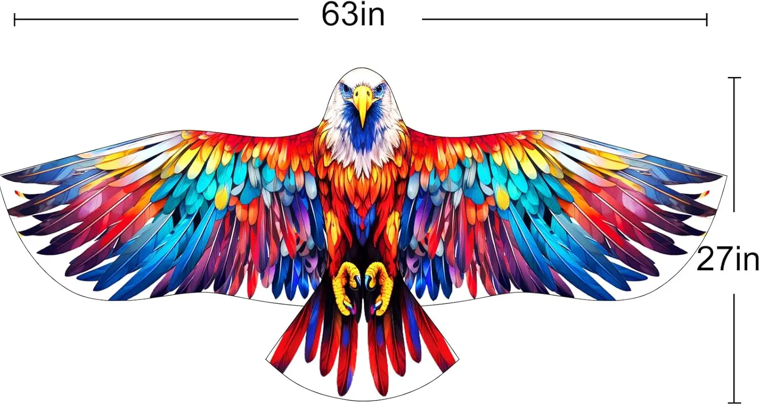 New Outdoor Fun Sports Huge 160cm Colorful Eagle Kite With Handle Line Novelty Toy Kites For Adult /Kids Large Good Flying