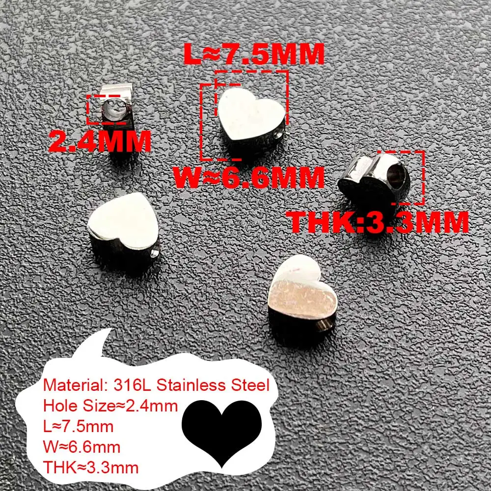 5Pcs/lot Stainless Steel Lucky Clover Pendant Star Heart Charms For Jewelry Making Supplies Necklaces Bracelets Accessories DIY