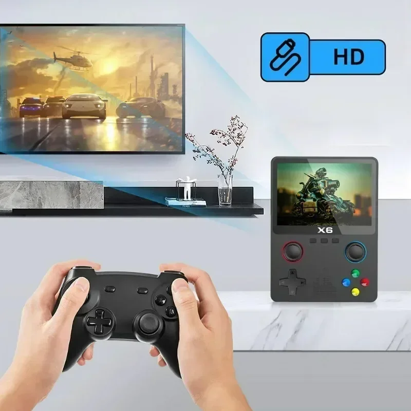 Xiaomi X6 Retro Handheld Video Game Console Dual Joystick 3.5 Inch IPS Screen Portable Pocket Video Player Games For Kids Gifts