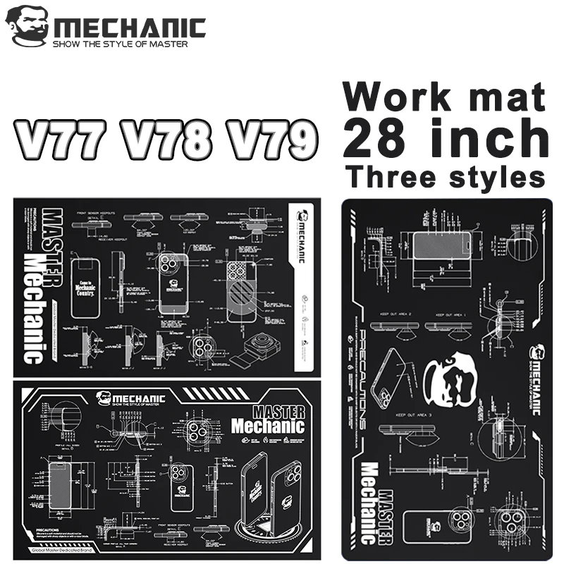 

MECHANIC V77 V78 V79 Многофункциональный ремонтный рабочий коврик для обслуживания мобильных телефонов Мягкая теплоизоляция Крепежная подкладка для материнской платы