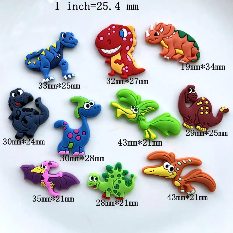 20 Chiếc Mềm In Keo Khủng Long Nhiều Màu Sắc Phẳng Đáy Cabochon Sổ Lưu Kawaii DIY Trang Trí Phụ Kiện