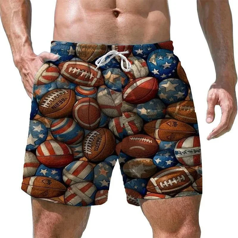 New Football Graphic Beach Shorts Men Spring Summer Running Shorts Sports 3d Printed American Football Surfing Swimming Shorts