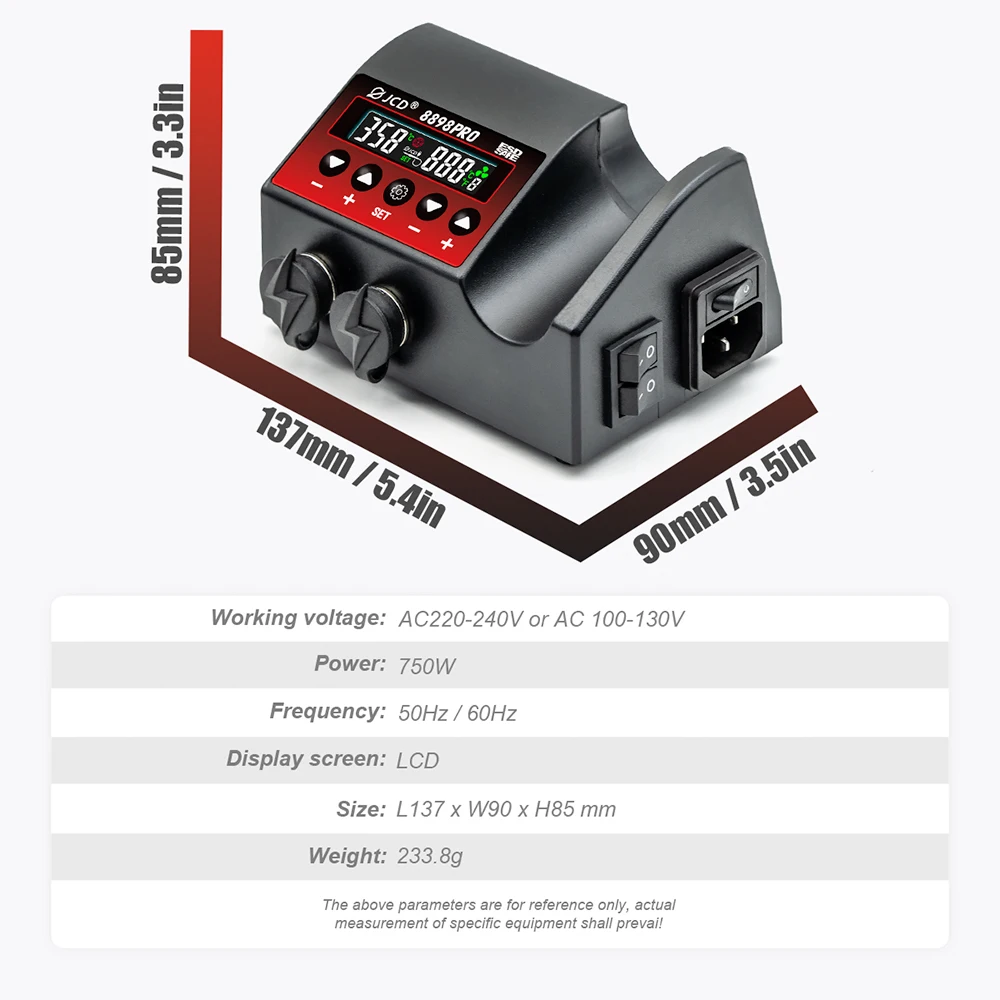 Imagem -04 - Estação de Solda Hot Air Gun Ferro de Solda Kit Display Digital Lcd para Celular Reparação Smd Ferramentas de Solda 750w em Jcd8898pro