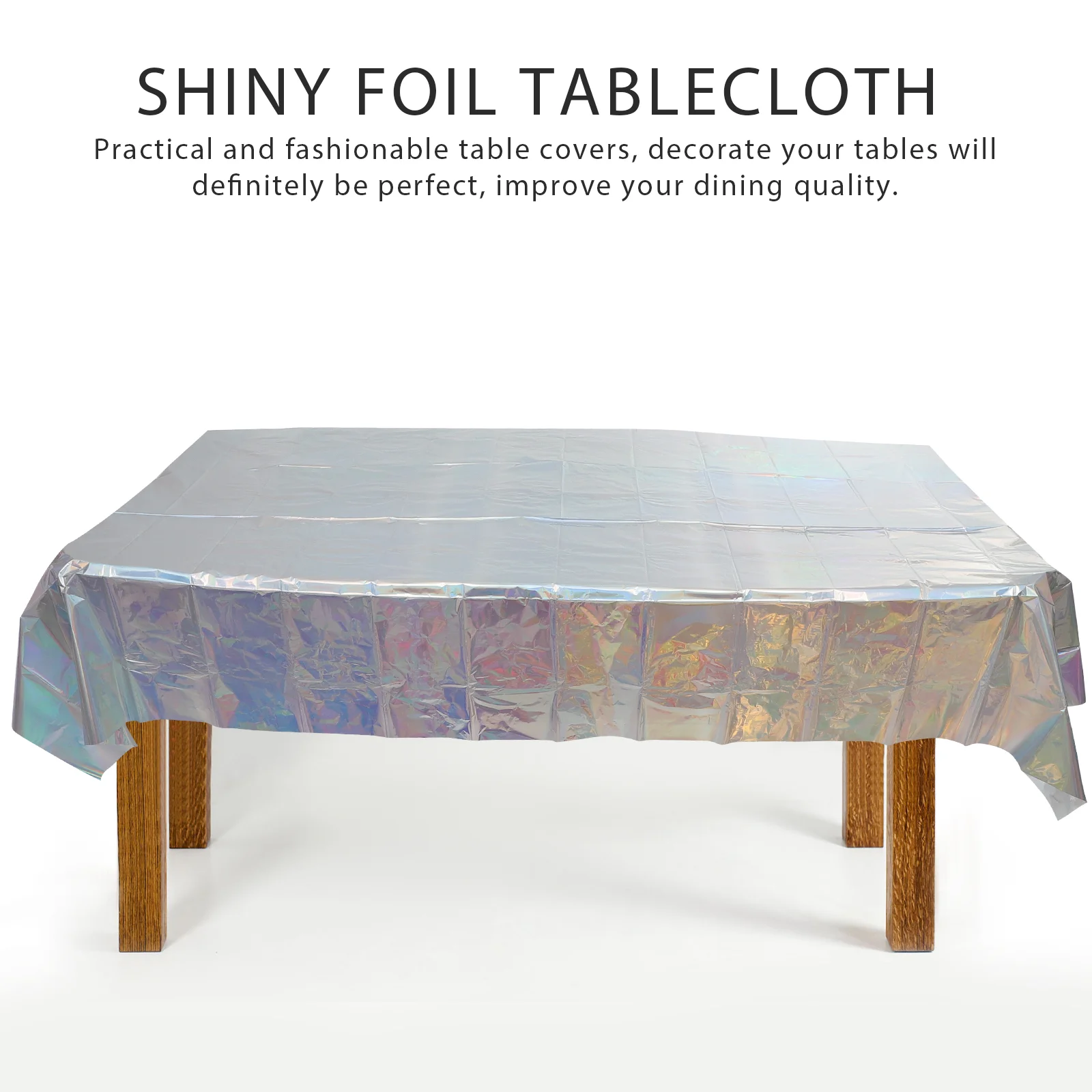 Party Supplies Aluminum Film Tablecloth Decor Baby Shower Oblong Colorful Foil