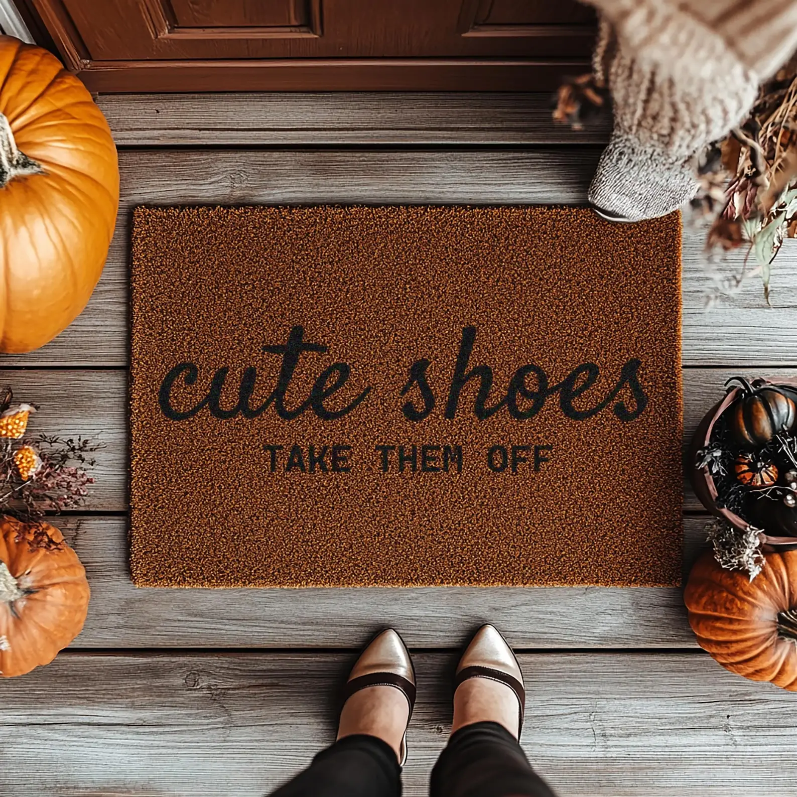 Cute Shoes Take Them Off Doormat Personalized Your Family Welcome Mat with Name Logo Text for Housewaring Gifts New House Decor