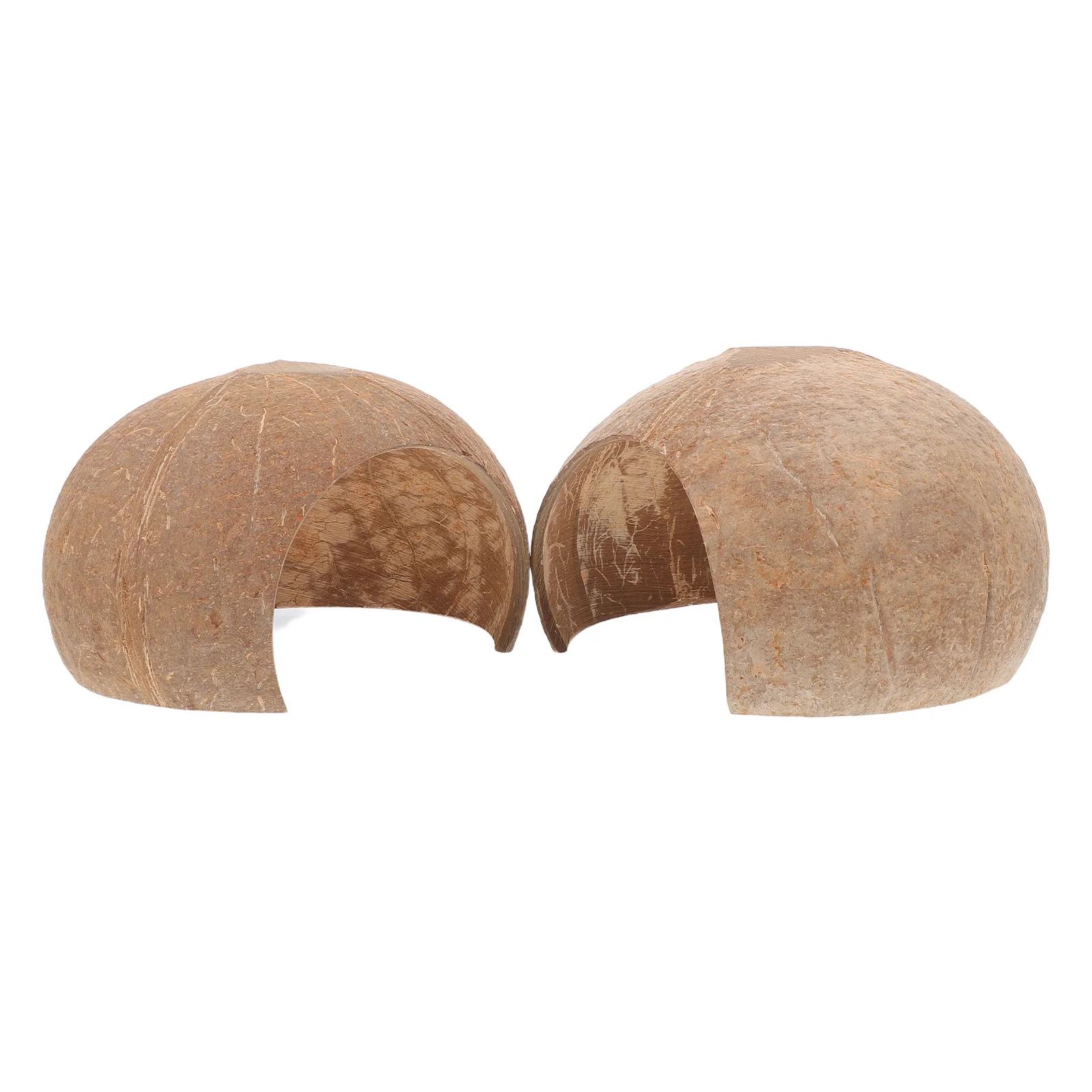 

2pcs Fish Tank Shrimp Caves Coconut Shell Reptile Hideout Aquarium Decor For Turtle Snake Gecko Shelter Habitat Simulation