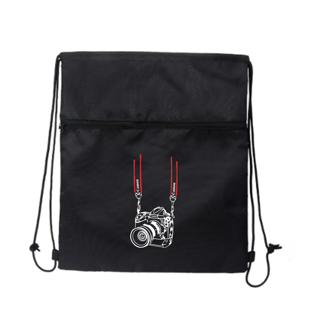 

Простая иллюстрация с красными линиями. Черная велосипедная сумка на молнии на шнурке: компактная для велосипедных предметов первой необходимости.