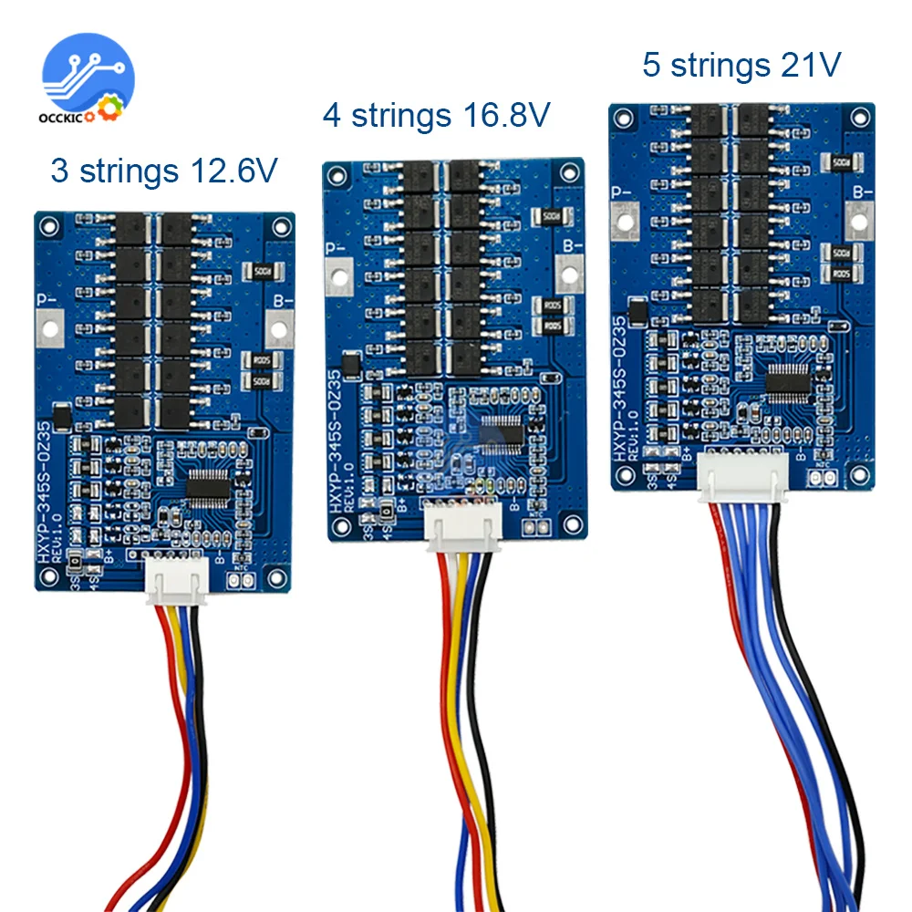 BMS 3S 4S 5S 12V 16.8V 21V 35A 18650 pokrywa baterii litowej płytka li-polymer Balance moduł ładowania