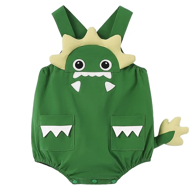 Cute Dinosaur Summer Newborn Baby Boy Girl Clothes Sets Baby Set Onesie Cotton Short Sleeve Top and Overall Cartoon Baby Suit