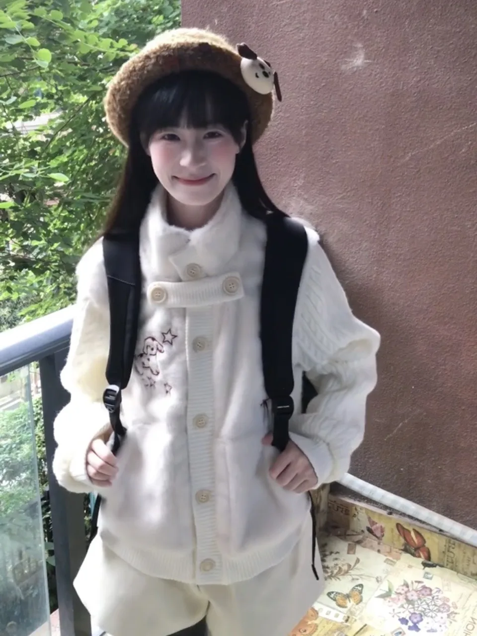 Cappotto maglione visone con colletto alla coreana retrò giapponese da donna Autunno Inverno Design Sensation Taglia piccola Soffice lavorato a maglia Open Car...