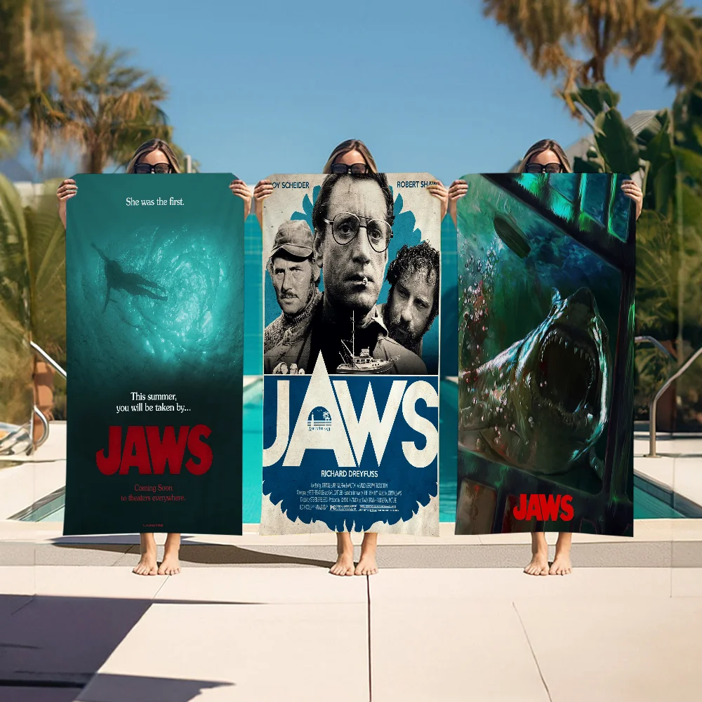 Classic Movies JAWS Movie Beach Towels Shower Towel Sauna Travel Spa Microfiber Quick Dry Gym Accessories Cute Room Decor