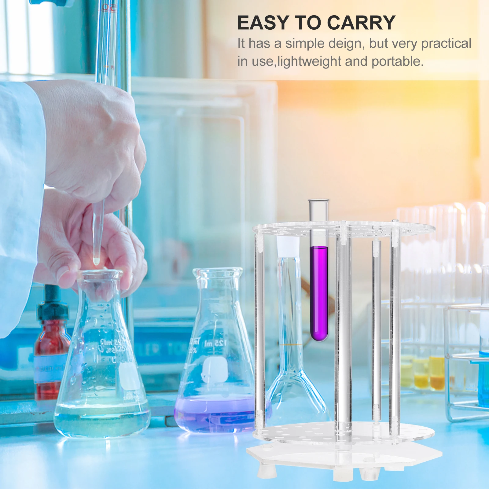 

Acrylic Test Rack Rotating Pipette Holder Shelf Storage Container Lab Eco Reusable Tube Tube Container ganizer