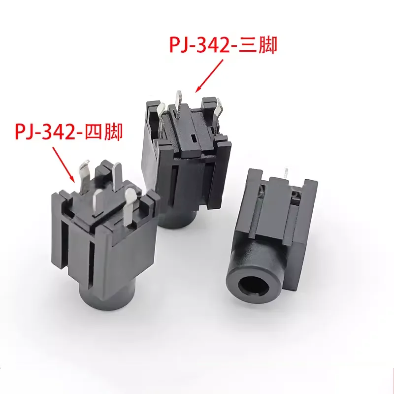 PJ-342 Audio and Video socket Vertical 3.5 Headphone socket All copper silver plated 4 /3 pins 3.5 Headphone socket