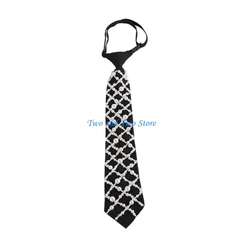 HX6F Knotless Necktie Premium Polyester Fabric Easy Wear Comfort for Business Casual Use