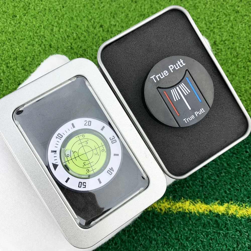 Double Sided Poker Chip Magnetic Golf Ball Marker Green Slope Reader Scale Level Gauge Golf Putting Training Accessory Gift