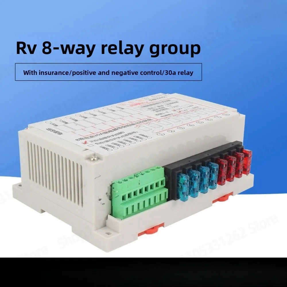 12V 8 Way Fuse Relay Box with 8 5-Pin Relays 30A for RV Camper Car Truck Boat