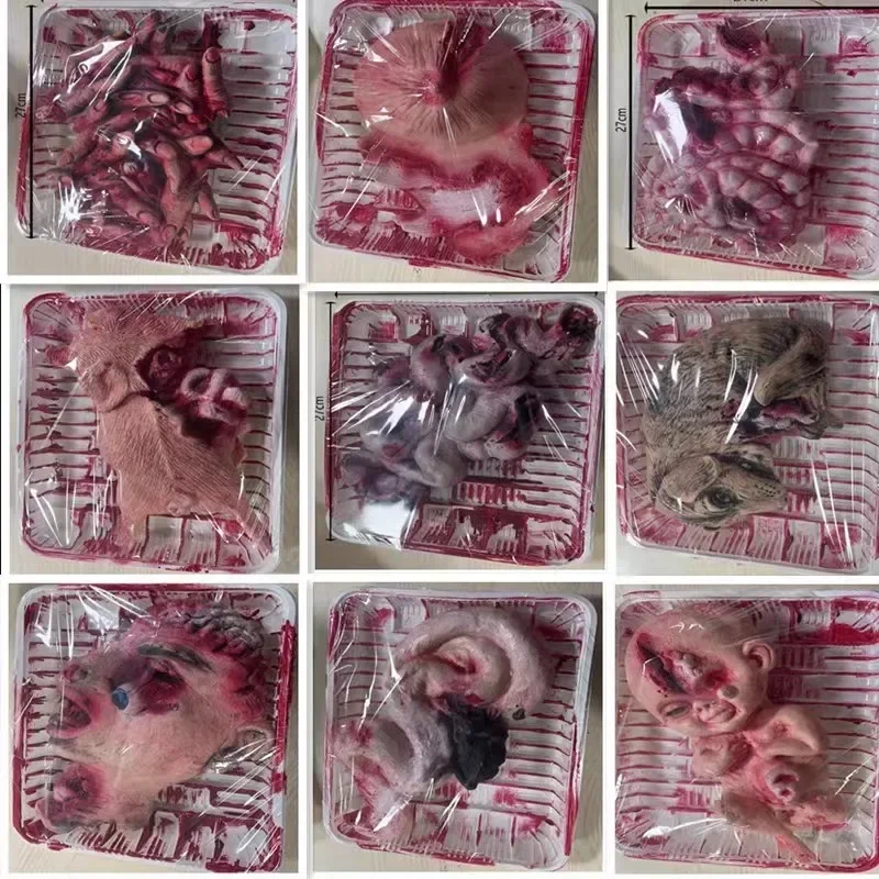 Halloween Horror Props Human Organs Dinner Plates Haunted Houses Bloody Decorative Animal Samples Specimens Halloween Decoration