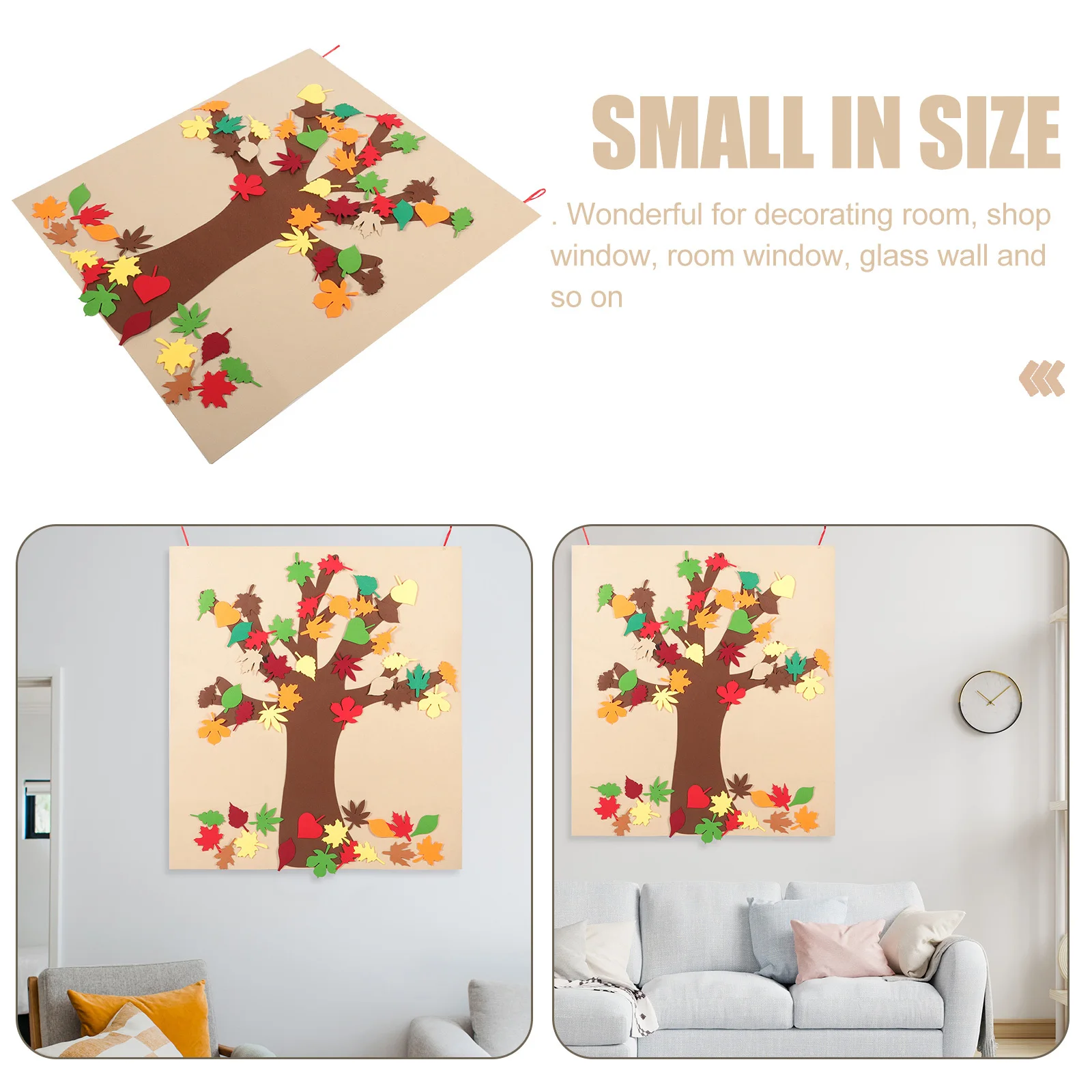 

1Set Felt Thanksgiving Tree Leaf Stickers Maple Wall Decal DIY Craft Festival Window Sticker Decorative Window Accessory Home