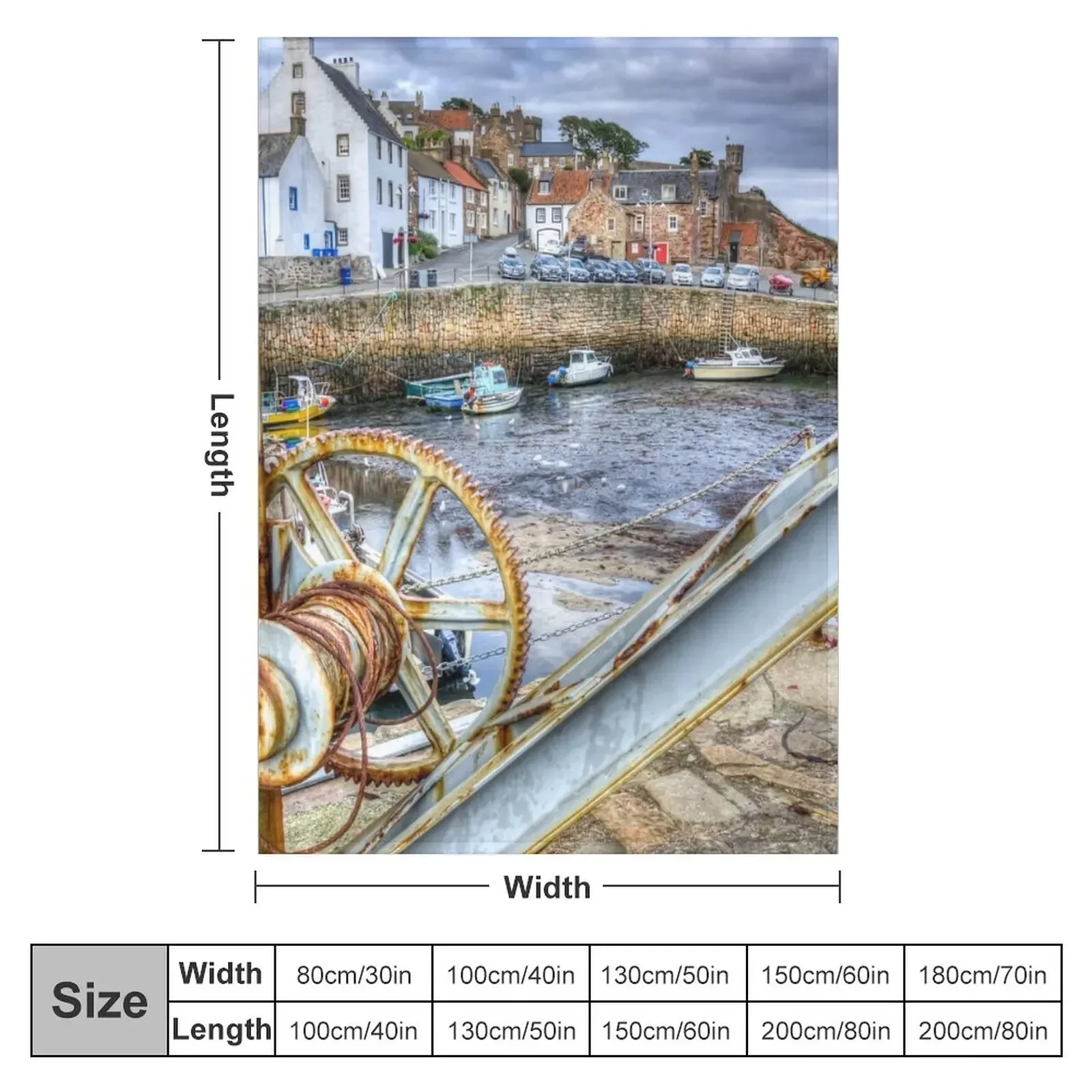 Crail Harbour In The East Neuk Of Fife Scotland Throw Blanket Heavy Vintage Thermals For Travel Stuffeds Blankets