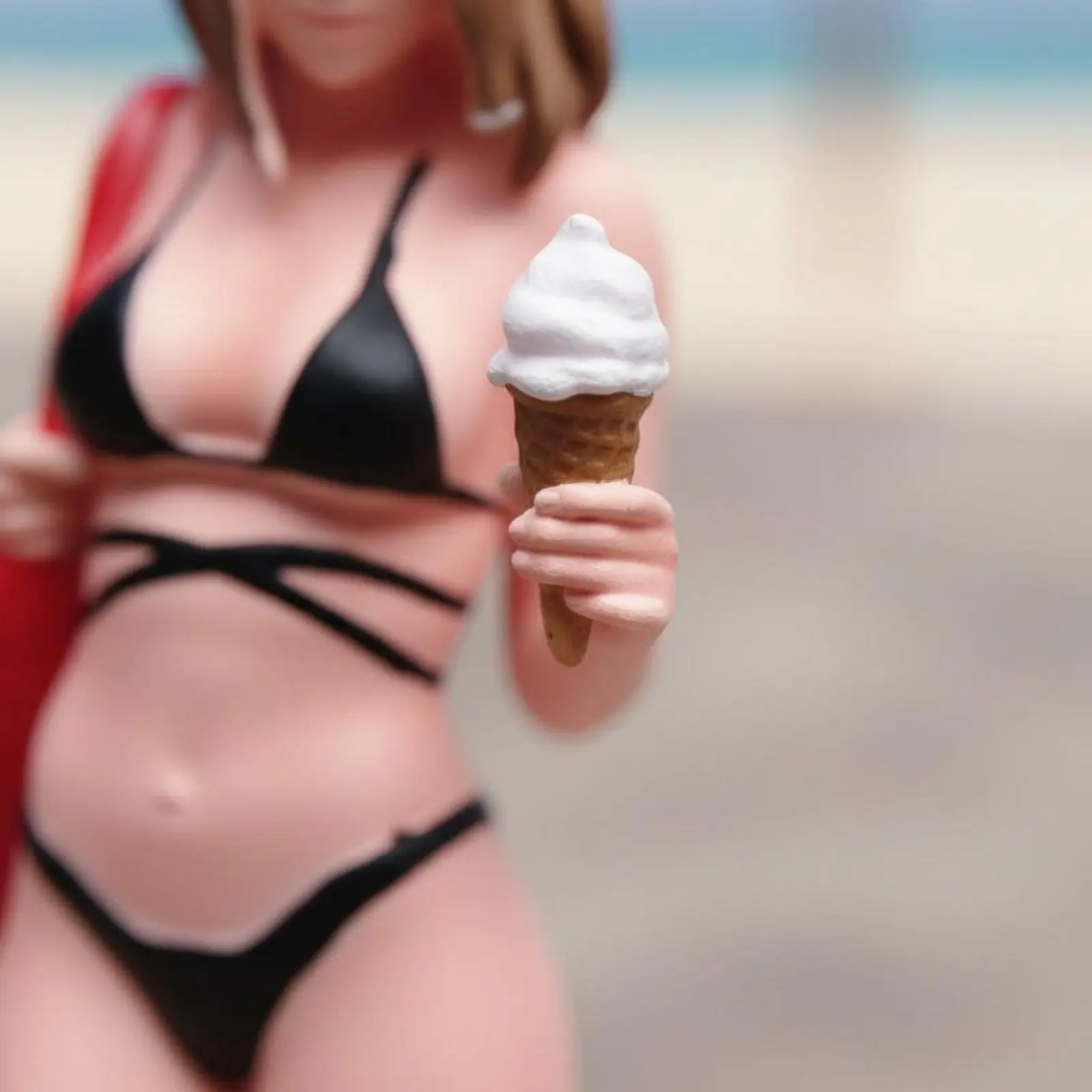 Realistic Bikini Girl Figurine Female Action Figure Summer Ice Cream Resin Model for Architectural Sand Table