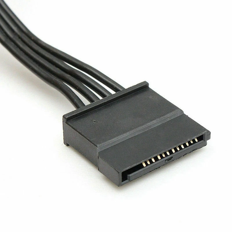 15 Pin SATA Power Extension Hard Drive Cable With 4Pin IDE To 5-Port Power Supply Cable,For Hard Drive HDD SSD PC