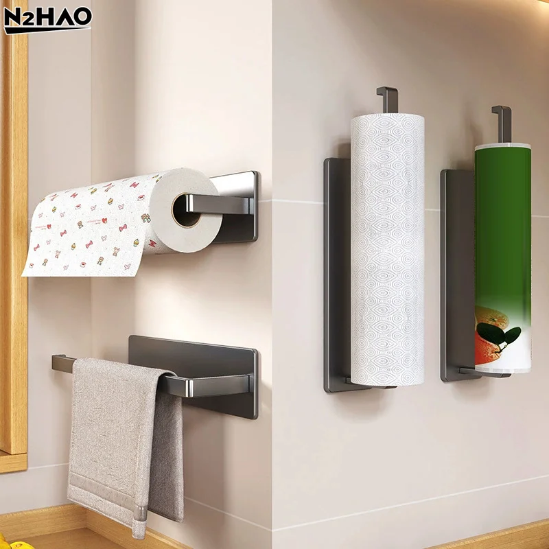 

Держатель для кухонной бумаги, настенный магнитный держатель для бумажных полотенец на холодильнике, боковой шкаф для хранения предметов, свежий без сверления