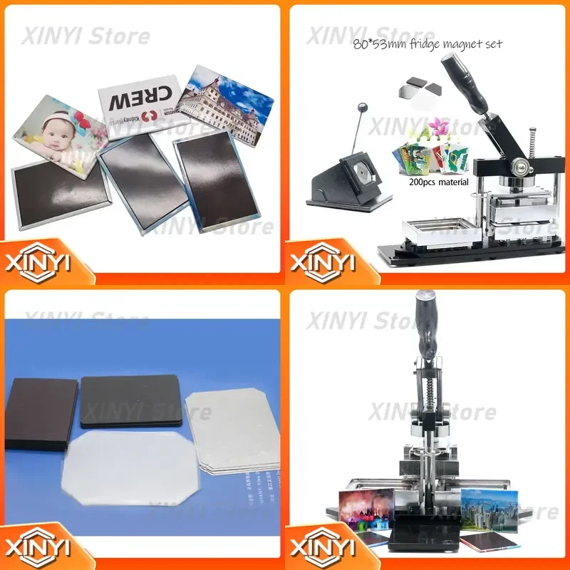 Rectangle Shape 80x53cm Fridge Magnet Button Badge Making Kit for Paper Cutter 80x53mm and 500pcs Fridge Magnet Components