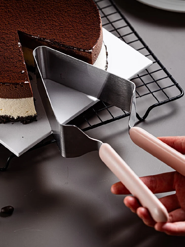 

Triangular Stainless Steel Cake Slicer Dessert Shop Cutter Fudge Dessert Slicing Processing Easy To Clean Birthday Kitchen Tools